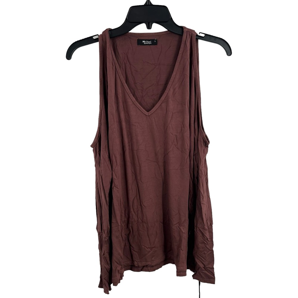Michael Lauren Deep Mauve Malic Open Shoulder Top Size Small New